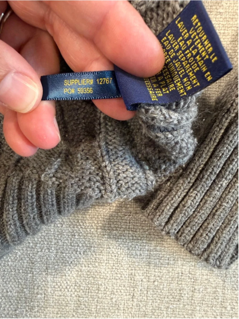 Polo Ralph Lauren mens Cable-Knit Cotton Sweater gray XXL